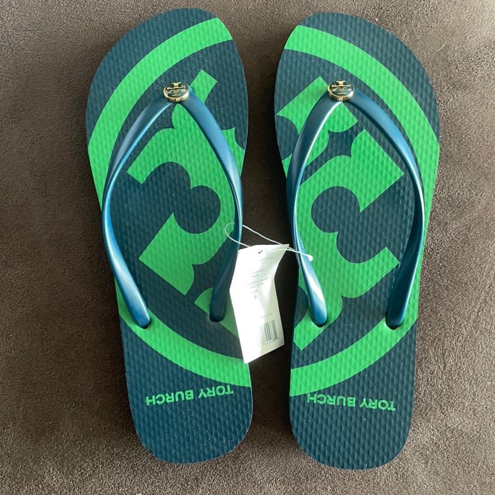 Tory Burch flip flop navy sz 9
